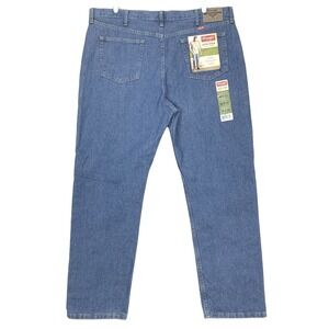 NWT Wrangler Men's Work Denim Jeans Size 44x32 Regular Fit Straight Cotton Blue
